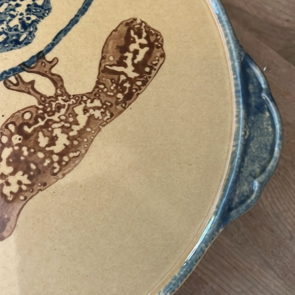 Vintage Pfaltzgraff Stoneware Cake Plate America Pattern Bird Handles USA 13” - Picture 5 of 8